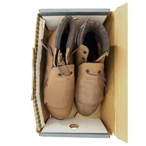 Vintage Georgia Boot Comfort Core Metatarsal Lace Leather Work Boots 11M Brown